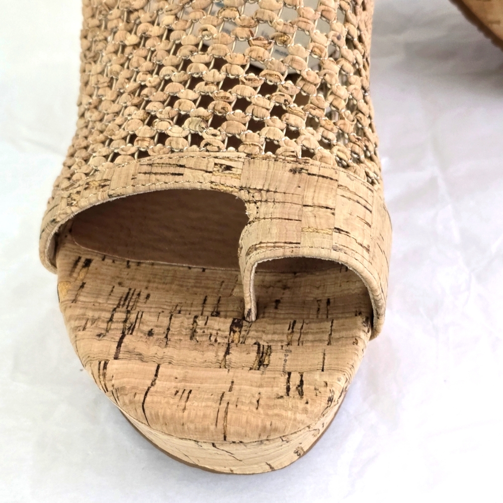 Baretraps Bethie Slide Wedge Cork wrapped Sandals Size 8 - Picture 3 of 8